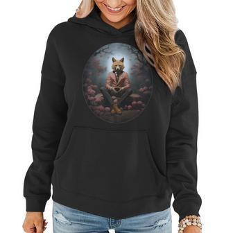 Cool Cute Fox In Flowers Gifts For Fox Lovers Funny Gifts Women Hoodie | Mazezy