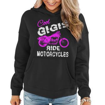 Cool Grandma Nana Gigi Rides Motorcycle Women Hoodie | Mazezy