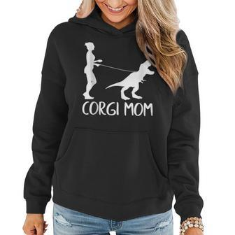 Corgi Mom Dog Dinosaur Mothers Day Corgi Mama Women Hoodie | Mazezy