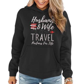 Couple Matching Husband And Wife Travel Partners For Life Women Hoodie - Seseable
