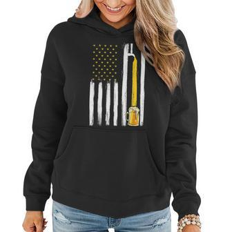 Craft Beer American Flag Usa 4Th Of July Brewery America Women Hoodie | Mazezy