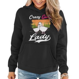 Crazy Goose Lady Geese Goose Farmer Goose Women Hoodie | Mazezy