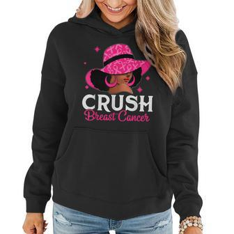 Crush Breast Cancer Awareness Black Pink Queen Warrior Women Hoodie - Seseable