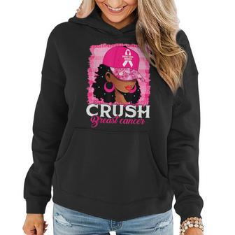 Crush Breast Cancer Awareness Black Warrior Pink Queen Women Hoodie - Thegiftio UK
