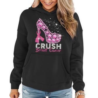 Crush Breast Cancer Awareness Pink Ribbon High Heel Women Hoodie - Seseable