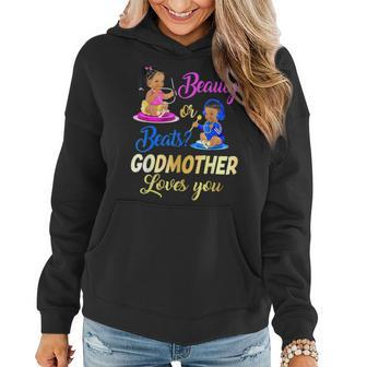 Cute Beauty Or Beat Godmother Loves You Gender Reveal Party Women Hoodie | Seseable UK