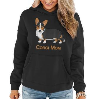Cute Black & Tan Cardigan Welsh Corgi Mom Dog Lover Women Hoodie | Mazezy