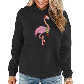 Cute And Fun Tropical Flamingo Christmas Women Hoodie - Seseable