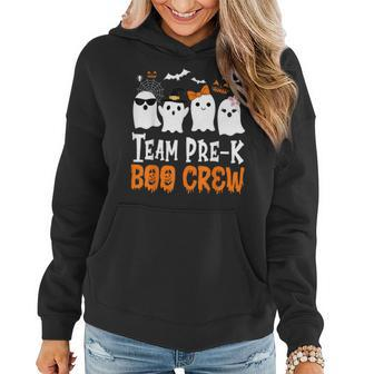 Cute Ghost Team Pre K Boo Crew Halloween Teacher Student Women Hoodie | Mazezy