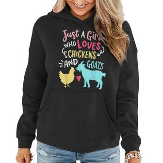Cute Girl Who Loves Chickens Goats Lover Farmer Girls Funny Women Hoodie | Mazezy