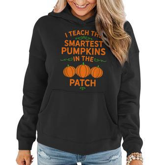 Cute Halloween Lover Pumpkin Teacher Educator Autumn Fall Pumpkin Teacher Women Hoodie | Mazezy UK