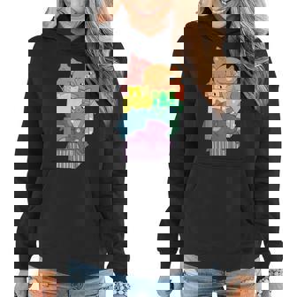 Cute Kawaii Cats Pile Lgbt Gay Pride Rainbow Flag Anime Cat Women Hoodie | Mazezy