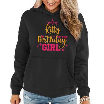 Cute Personalized Kitty Of The Birthday Girl Matching Family Women Hoodie | Mazezy UK