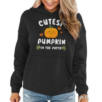 Cutest Pumpkin In The Patch Halloween Fall Costume For Kids Halloween Women Hoodie | Mazezy