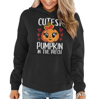 Cutest Pumpkin In The Patch Kid Girls Thanksgiving Women Hoodie - Seseable