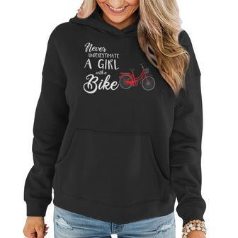 Cycling Girl Never Underestimate A Girl With A Bike Women Hoodie - Monsterry UK