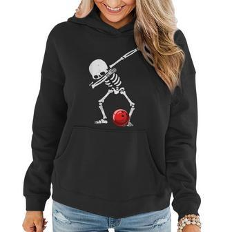 Dabbing Bowling Skeleton Bowler Women Hoodie | Mazezy