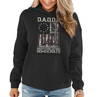 Daddd Gun Dads Against Daughters Dating Democrats On Back Women Hoodie | Mazezy
