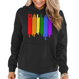 Dallas Texas Rainbow Wet Paint Lgbt Gay Pride Women Hoodie | Mazezy