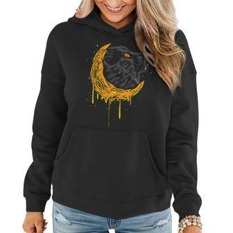 Dark Magic Witchcraft Pagan Wicca Cat Crescent Moon Occult Women Hoodie - Monsterry