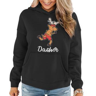 Dasher Reindeer Christmas Costume Ugly Christmas Sweater Women Hoodie | Mazezy