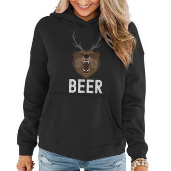 Deer Antlers Bear Hunter Idea Craft Beer Women Hoodie | Mazezy