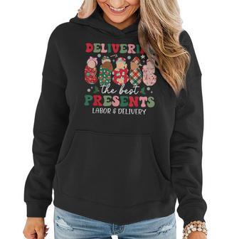 Delivering The Best Presents Labor Delivery Nurse Christmas Women Hoodie - Thegiftio UK
