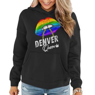 Denver Queen Lgbtq Gay Pride Rainbow Flag American City Women Hoodie | Mazezy