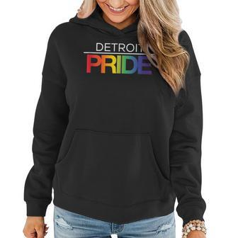 Detroit Pride Lgbtq Rainbow Women Hoodie | Mazezy