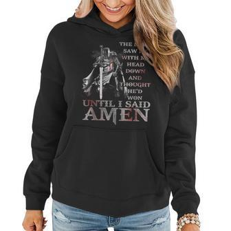 The Devil Saw Me With My Head Down Thought He'd Won Jesus Women Hoodie - Seseable