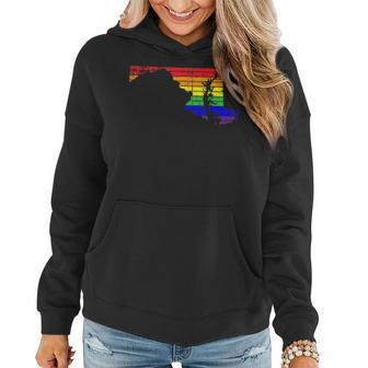 Distressed State Of Maryland Lgbt Rainbow Gay Pride Women Hoodie | Mazezy