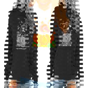 Dog Great Dane Thanksgiving Turkey Fall Autumn Pumpkin Women Hoodie - Monsterry