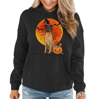 Dog Halloween Brown Great Dane Jack O Lantern Pumpkin Women Hoodie - Monsterry UK
