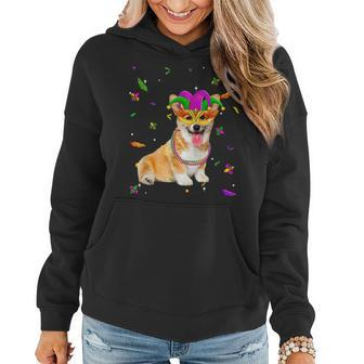 Dog Mom Dog Dad Corgi Cute Mardi Gras Gifts Gifts For Mom Funny Gifts Women Hoodie | Mazezy
