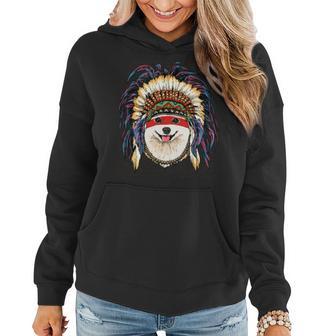 Dog Pomeranian Native Indian Pomeranian Native American Indian Dog Lovers 525 Women Hoodie - Monsterry UK