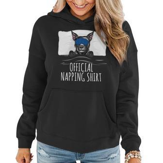 Dog Staffordshire Sleeping Staffordshire Bull Terrier Dog Official Napping Women Hoodie - Monsterry