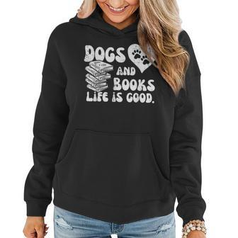 Dogs Books Life Good Cute Reading Bookworm Men Women Reading Funny Designs Funny Gifts Women Hoodie | Mazezy