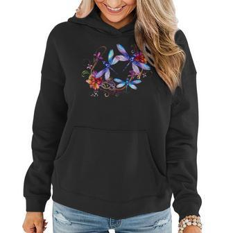 Dragonfly For Women Chakra Color Flower Dragonflies Women Hoodie | Mazezy