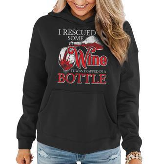Drinking Wine Alcohol Rescued Women Hoodie - Seseable