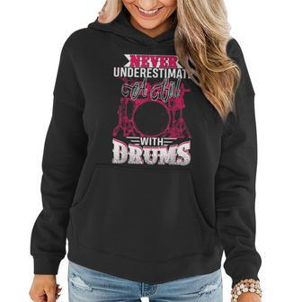 Drummer Never Underestimate A Girl With Drums Women Hoodie - Monsterry AU