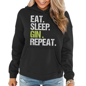 Eat Sleep Gin Repeat Alcohol Lover Christmas Gift Women Hoodie | Mazezy