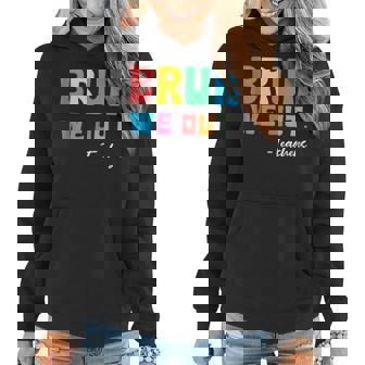 End Of School Groovy Teacher Summer Bruh We Out Teachers Women Hoodie | Mazezy