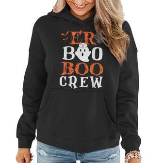 Er Boo Boo Crew Cute Ghost Nurse Halloween Costume Nursing Women Hoodie - Thegiftio UK