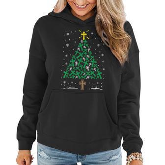Faith Cross Christian Holiday Family Matching Christmas Tree Women Hoodie - Thegiftio UK