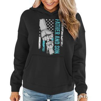 Father And Son American Flag Matching Fathers Day Father Son Women Hoodie - Monsterry DE