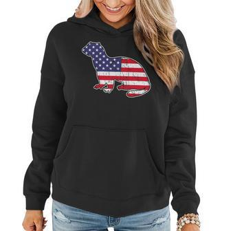 Ferret 4Th Of July Usa Flag America Patriotic Usa Matching Women Hoodie - Monsterry UK