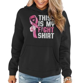This Is My Fight Breast Cancer Awareness Warrior Women Hoodie - Seseable