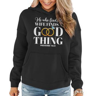 He Who Finds A Wife Finds A Good Thing Couple Matching Women Hoodie - Monsterry UK