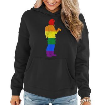 Fireman Firefighter Gay Pride Lgbtq Supporter Rainbow Ally Women Hoodie | Mazezy