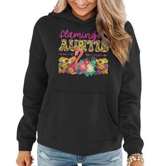 Flamingo Auntie Sunflower Flamingo Lover Happy Mothers Day Mothers Day Funny Gifts Women Hoodie | Mazezy